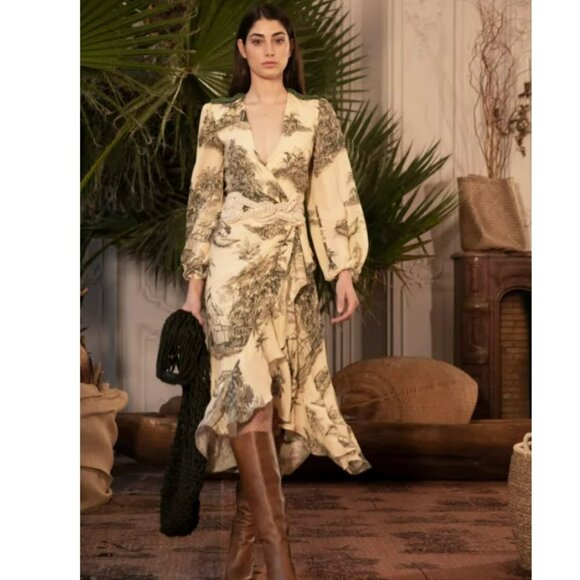 Johanna Ortiz Al Son Del Tambor Silk-Georgette Midi Dress + Woven Belt - Picture 5 of 16